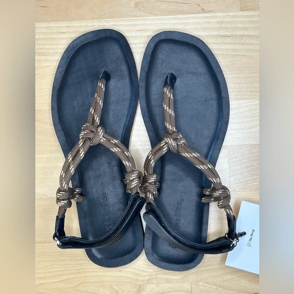 Boho Rope Strap Thong Sandals Brown Women’s Size 5 NWT